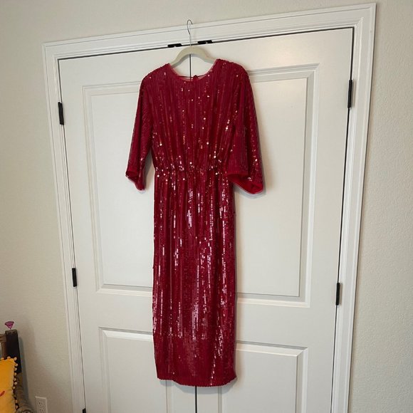 j crew red sequin dress Crewcuts J.Crew Girls Rhinestone Jeweled Collar Red Dress Size 8